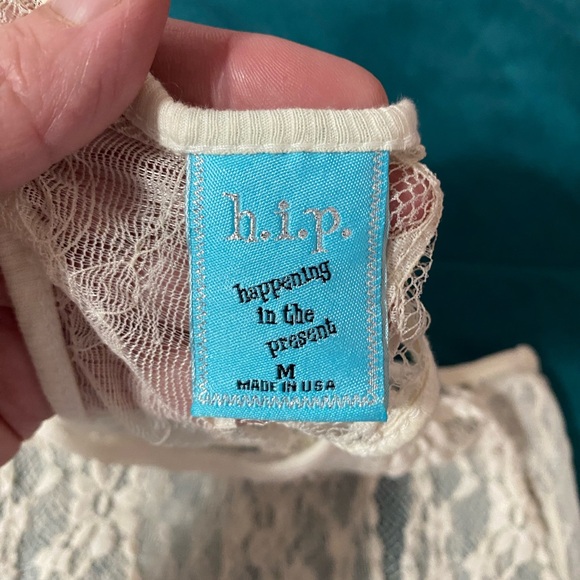 Vintage Y2K H.I.P. Sheer Lace Tank Top Size Medium - Picture 2 of 7